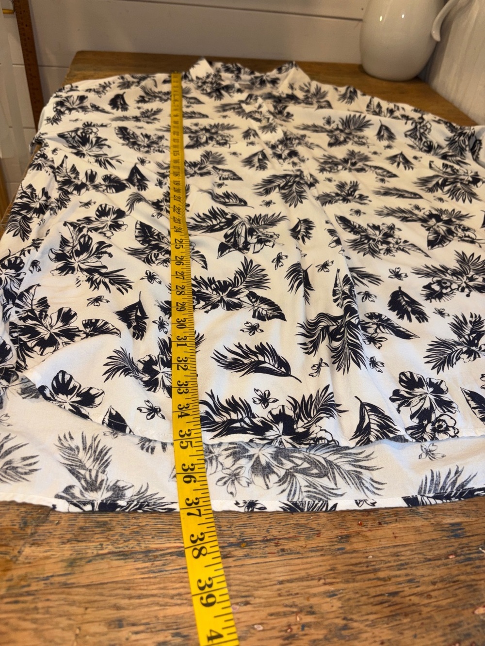 LORD + TAYLOR White & Navy Tropical Print Tunic Dress Size L - Picture 10 of 10